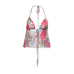 Leopard Print Halter Strapless Top