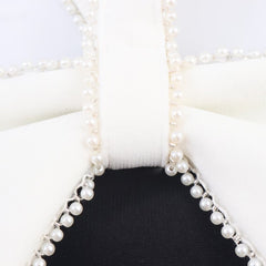 Black - White Halter Midi Dress