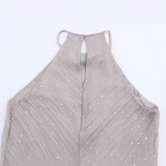 Shiny Off-the-Shoulder Midi Dress for Women