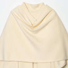 Draped Front Cape Coat with Scarf Detail