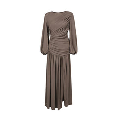 Knitted Waistband Pleated Hem Dress