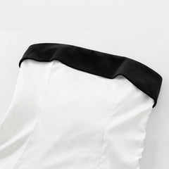 Black - White Strapless Top