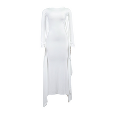 Minimalist Bodycon Gown with Cape Detail