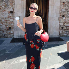 Floral Print Two-Piece Skirt Set