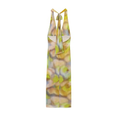 Gradient Print Halter Maxi Dress