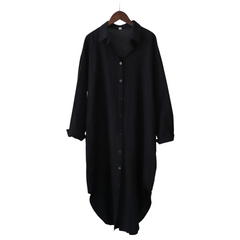 Minimalist Longline Black Shirt Dress