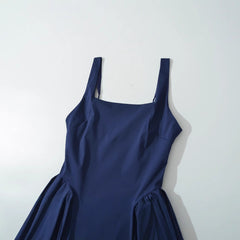 Navy Blue A - Line Dress