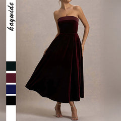 Vintage Velvet Strapless Dress