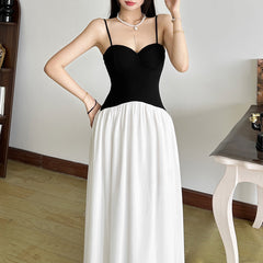 Chic Monochrome Two - Tone Dress