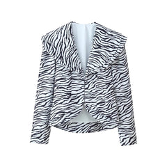 Zebra Print Blazer And Skirt Set