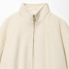 Full-Zip Mock Neck Plush Fleece Bomber Jacket