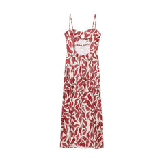 Red Abstract Print Holiday Dress