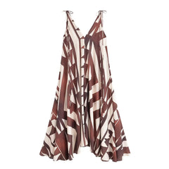 Abstract Print V - Neck Dress