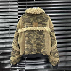 Camo Print Bomber Jacket and Mini Skirt Set