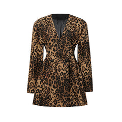 Cutout Waist Blazer Dress with Double-Breasted Detailing