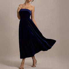 Vintage Velvet Strapless Dress