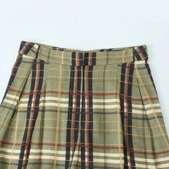 Plaid Wide Leg High Waisted Trousers