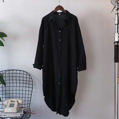 Minimalist Longline Black Shirt Dress