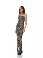 Sexy Tube Top Embroidered Bodycon Dress