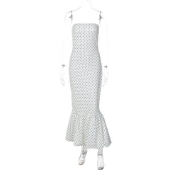 White Polka Dot Mermaid Dress