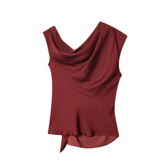 Satin Cowl Neck Top and Wide Leg Trousers Set