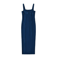 Square Neck Denim Maxi Dress