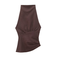 Asymmetric Ruched Sleeveless Blouse