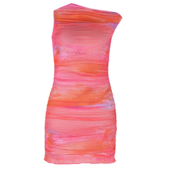 One - Shoulder Ruched Bodycon Dress