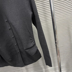 Rose Flower Neck Knitted Cardigan Sweater