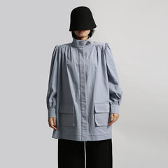 Fashion Loose Fit Tunic with Gathered Sleeves