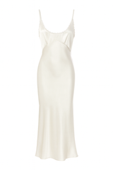 White Satin Camisole Elegant Dress