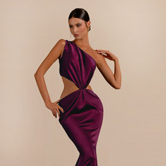 One - Shoulder Cut - Out Gown