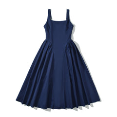 Navy Blue A - Line Dress