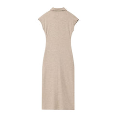 Casual Polo Collar Shirt Dress