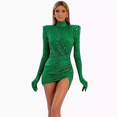 Green Sequin Fashionable Party Dress