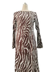 Retro Animal Pattern Bell Sleeves Dress