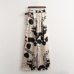 Multicolor Artistic Blouse with Colorful Neck Scarf