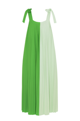 Two-Tone Colorblock Tie-Shoulder Dress