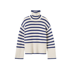 Modern Classic Striped Turtleneck Sweater