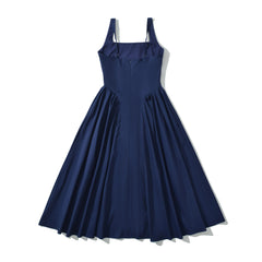 Navy Blue A - Line Dress
