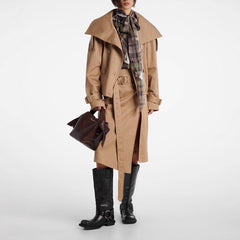 Double-Breasted Cropped Trench Jacket