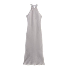 Shiny Off-the-Shoulder Midi Dress for Women