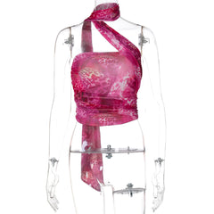 Leopard Print Tie - Up Crop Top