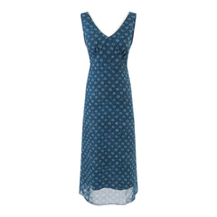 Polka Dot Sleeveless Maxi Dress