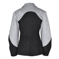 Two-Tone Structured Wool Blend Blazer