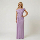 One-Shoulder Drape Waist Maxi Dress with Twisted Detail