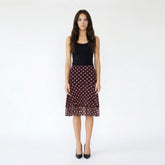 Flared Mesh Layered Polka Dot Mini Skirt