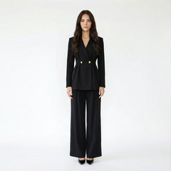 Notched Lapel Long Faux Leather Trench