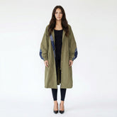 Drawstring Waist Balloon Sleeve Zip Jacket