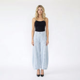 Panelled Light Wash Balloon Jeans